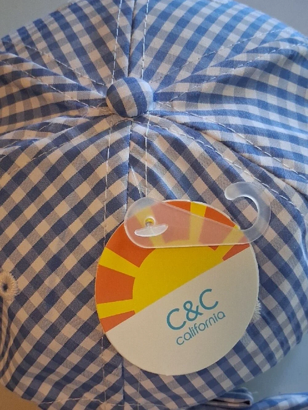 C&C California Light Blue Gingham Cap